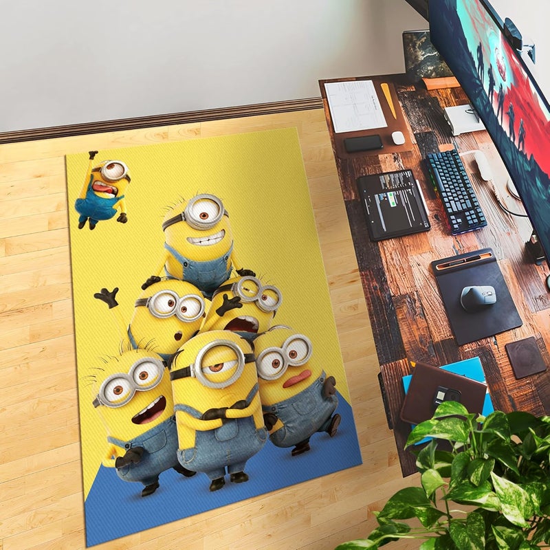 DreamController Minionns Custom Rugs for Gamer Room (62x40inch)| Playroom Carpets Inspired by Games & Anime Decor for Gamers | Gamer Room Decor for Kids Teen Anti-Slip Gaming Mats - Image 5
